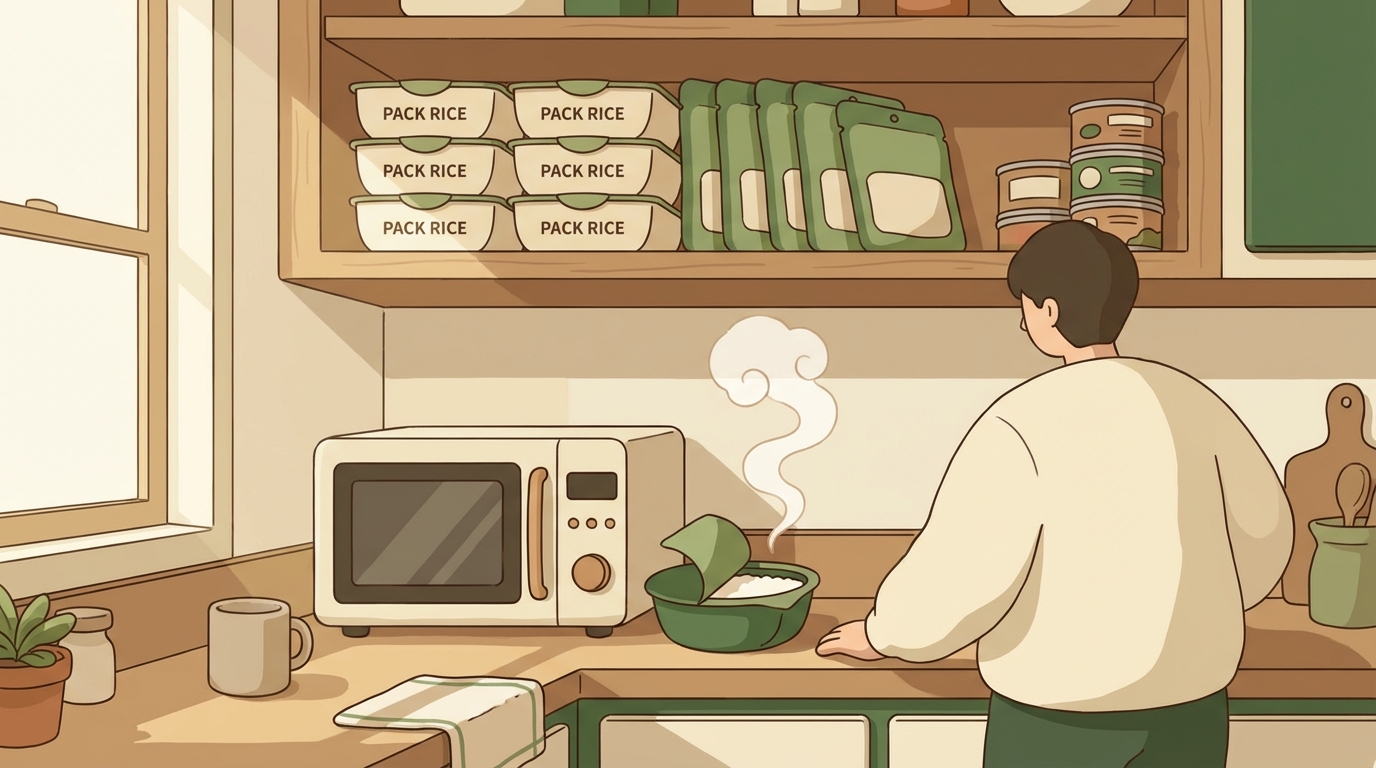パックご飯を普段使いしながら備蓄するイメージ